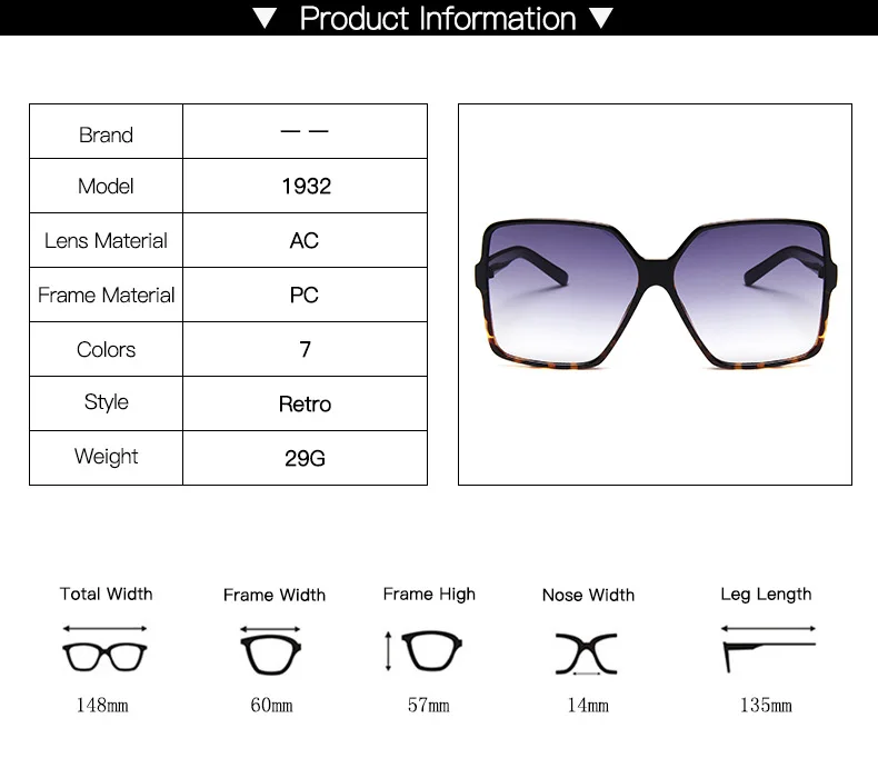 Higody Fashion Women Oversize Sunglasses Gradient Plastic Brand Designer Female Sun Glasses UV400 lentes de sol mujer
Higody Fashion Women Oversize Sunglasses Gradient Plastic Brand Designer Female Sun Glasses UV400 lentes de sol mujer