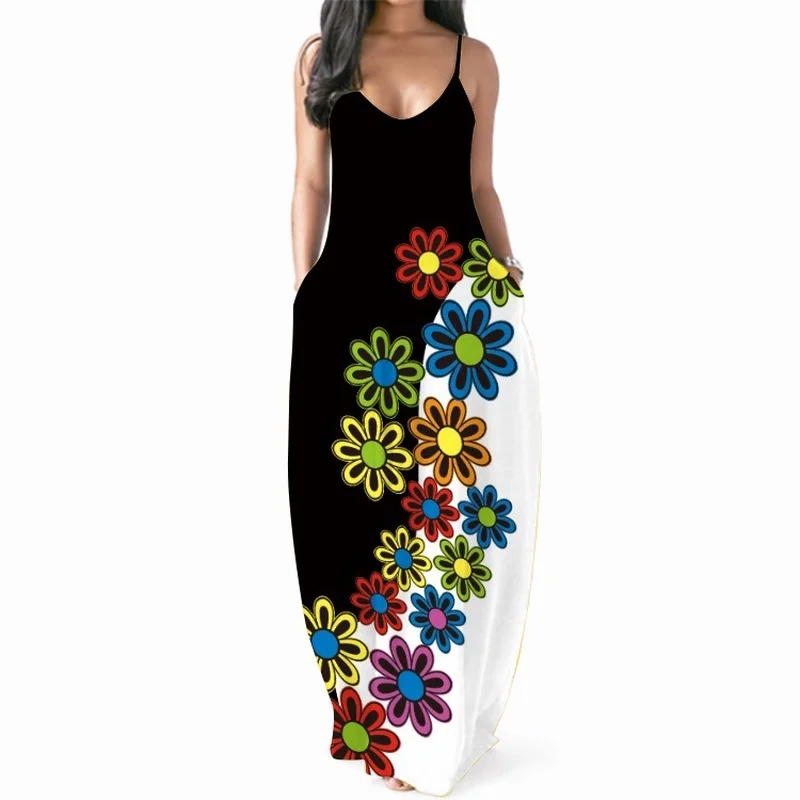 Donsignet Women Dress 2021 New Printing Sexy V-neck Dress Spaghetti Strap Loose Sleeveless Plus Size Long Dress Woman Vestidos
Donsignet Women Dress 2021 New Printing Sexy V-neck Dress Spaghetti Strap Loose Sleeveless Plus Size Long Dress Woman Vestidos