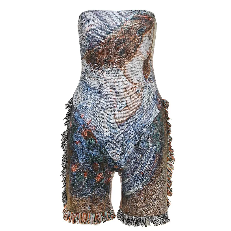 Vintage Face Pattern Women Playsuit Print Indie Elegant Folk Style Unique Side Tassel Loose Hipster Female Straight Clothing New
Vintage Face Pattern Women Playsuit Print Indie Elegant Folk Style Unique Side Tassel Loose Hipster Female Straight Clothing New