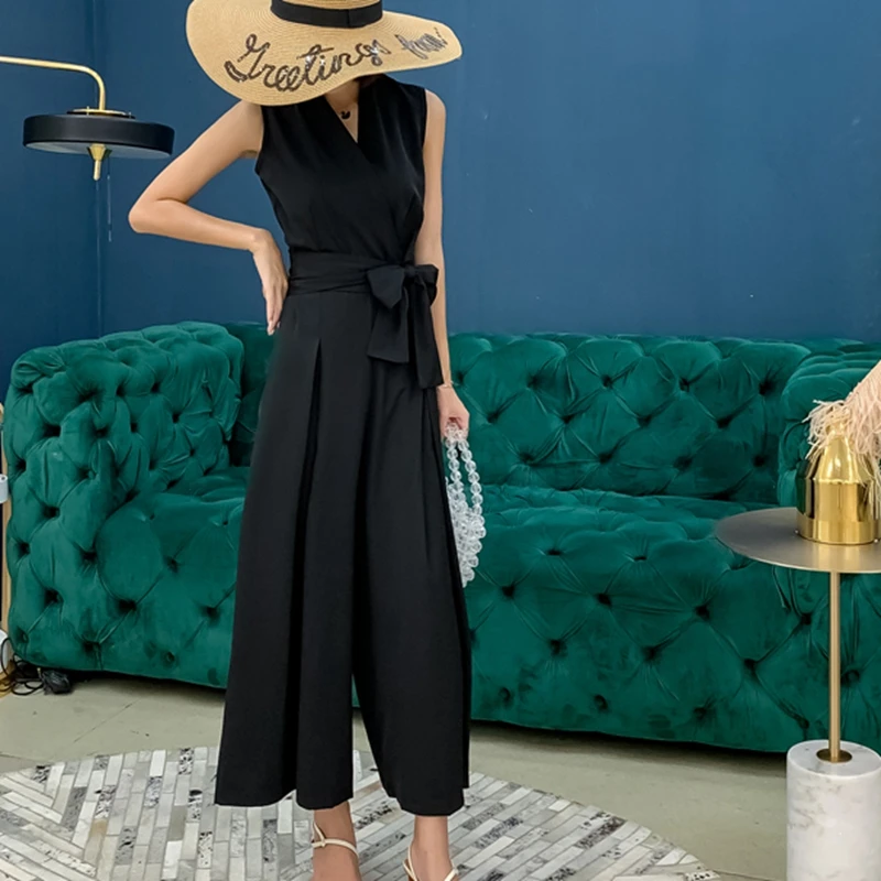 2021 Summer New Style Black Wide-leg Jumpsuit Women's Lace-up Sleeveless Free Shipping
2021 Summer New Style Black Wide-leg Jumpsuit Women's Lace-up Sleeveless Free Shipping