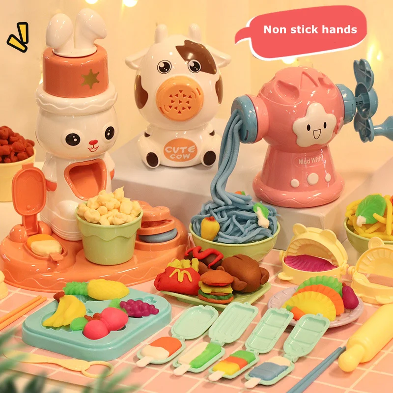 Children DIY Kitchen Pretend Play Clay Toy Plasticine Tool Set Ice Cream Noodle Machine Creative Mold Toy for Kids Clay Handmade
Children DIY Kitchen Pretend Play Clay Toy Plasticine Tool Set Ice Cream Noodle Machine Creative Mold Toy for Kids Clay Handmade