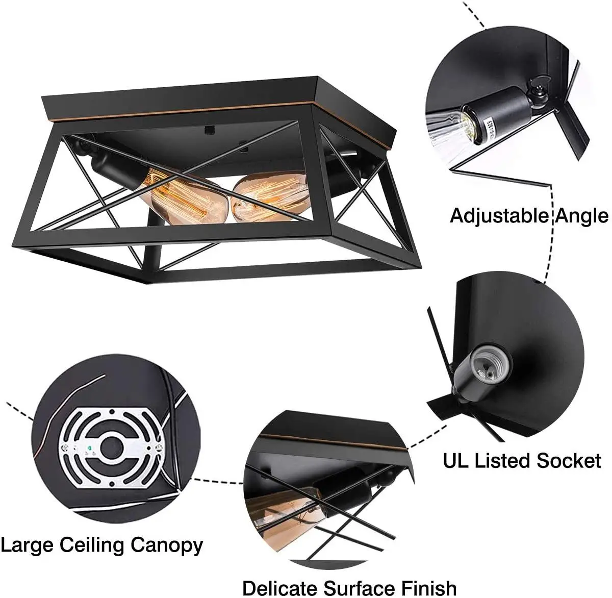 Ganeed Farmhouse Industrial Retro Ceiling Light Semi Flush Mount Ceiling Fixture,2 Lights Rectangle Ceiling Lamp for Kitchen
Ganeed Farmhouse Industrial Retro Ceiling Light Semi Flush Mount Ceiling Fixture,2 Lights Rectangle Ceiling Lamp for Kitchen