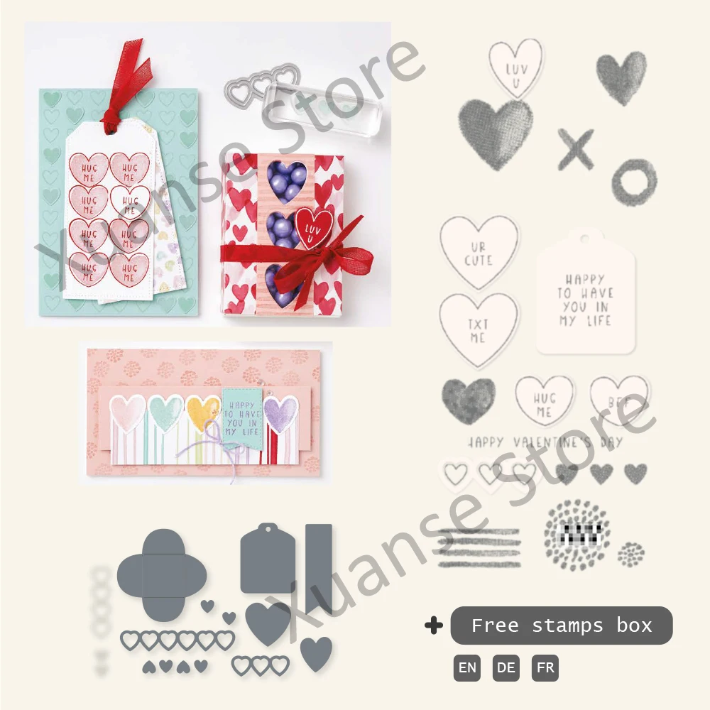 Valentine's Day Metal Cutting Dies Clear Stamp Set for DIY Scrapbooking Heart Love Series Cutting Dies Stencil For Decor Cards
Valentine's Day Metal Cutting Dies Clear Stamp Set for DIY Scrapbooking Heart Love Series Cutting Dies Stencil For Decor Cards