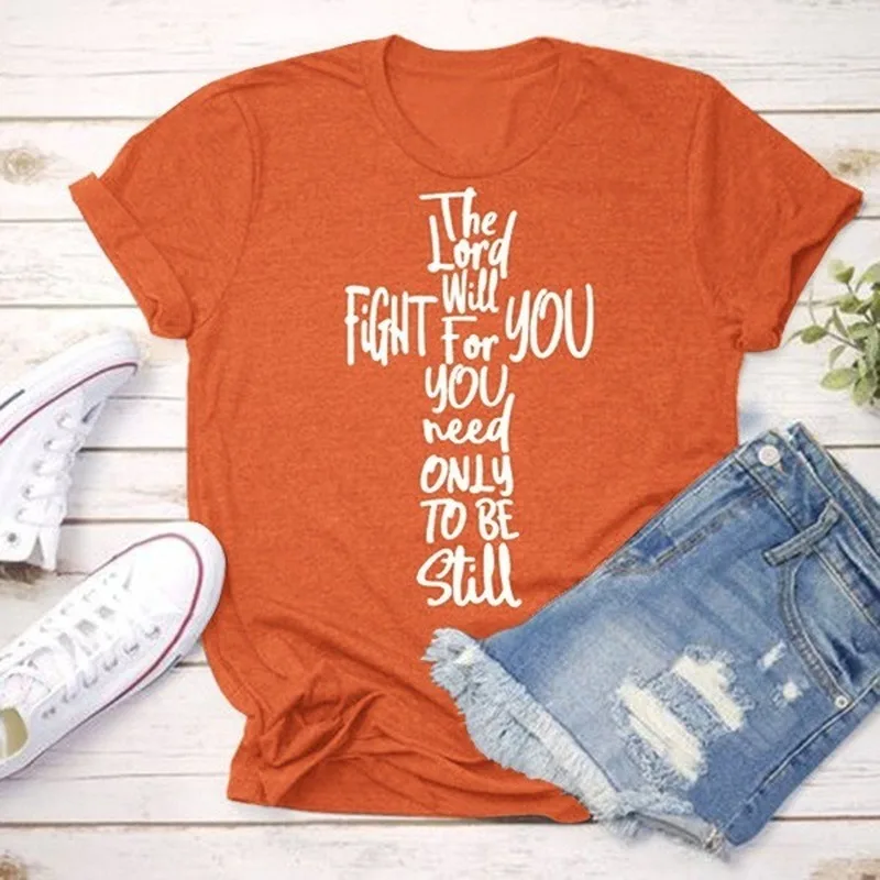 Lord Will Fight for You Letter Print T Shirt Women Short Sleeve O Neck Loose Tshirt Summer Women Tee Shirt Tops Camisetas Mujer
Lord Will Fight for You Letter Print T Shirt Women Short Sleeve O Neck Loose Tshirt Summer Women Tee Shirt Tops Camisetas Mujer