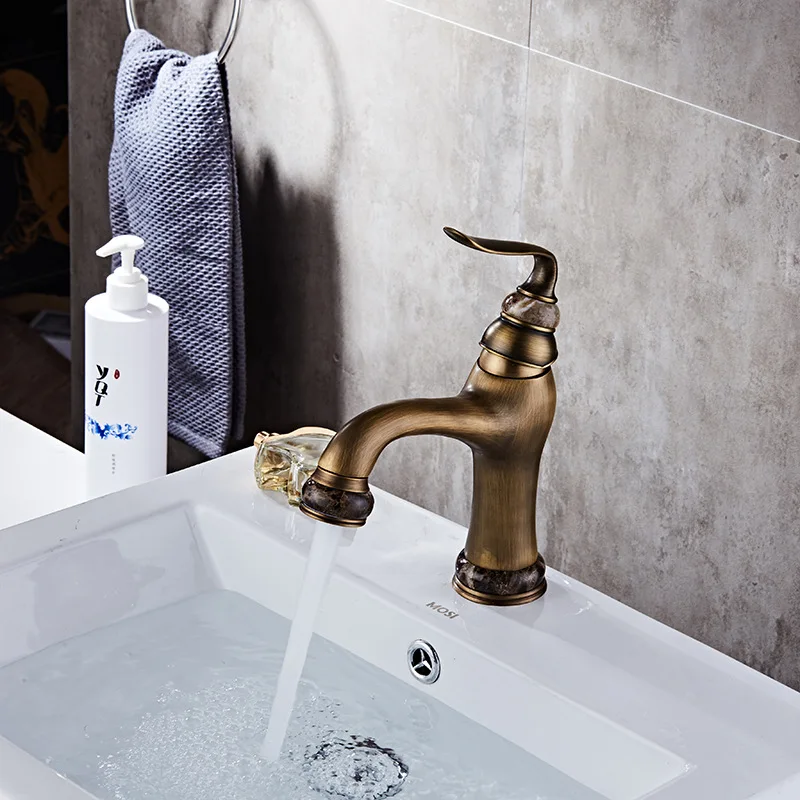 Basin Sink Faucet Antique Brass Water Mixer Water Tap Luxury jade Wash Basin Mixer Taps Bathroom Toneira
Basin Sink Faucet Antique Brass Water Mixer Water Tap Luxury jade Wash Basin Mixer Taps Bathroom Toneira
