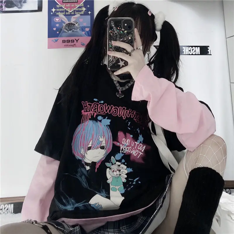 Black Pink Women T-shirt Streetwear Long Sleeve Autumn Female Harajuku T Shirt Casual Tee Tops Casual White High Street Tees
Black Pink Women T-shirt Streetwear Long Sleeve Autumn Female Harajuku T Shirt Casual Tee Tops Casual White High Street Tees