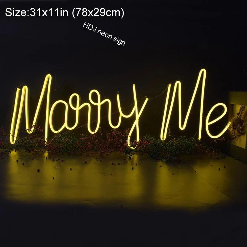 Marry Me Custom LED Neon Sign Suitable For Propose Engagement Wedding Party Wall Decoration Creative Background Neon Light
Marry Me Custom LED Neon Sign Suitable For Propose Engagement Wedding Party Wall Decoration Creative Background Neon Light