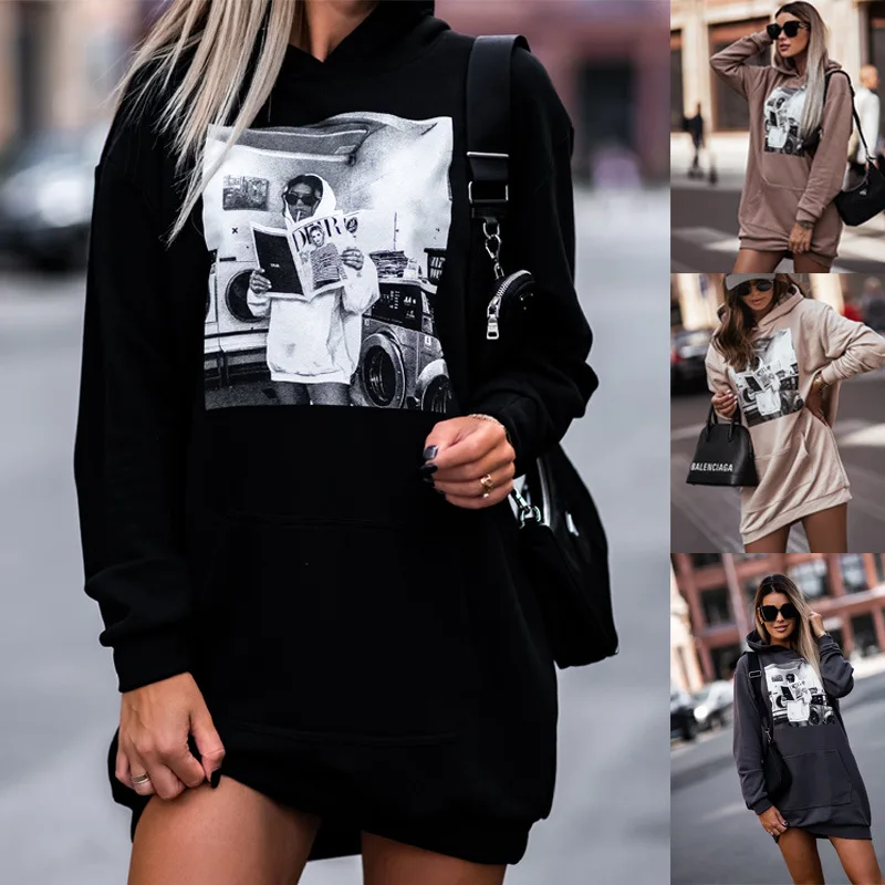 Women's Long-Sleeved Pullover Hooded Sweater Women Loose Short Casual Printed Sweatshirts 2021 Winter Oversized Sweatshirt Dress
Women's Long-Sleeved Pullover Hooded Sweater Women Loose Short Casual Printed Sweatshirts 2021 Winter Oversized Sweatshirt Dress