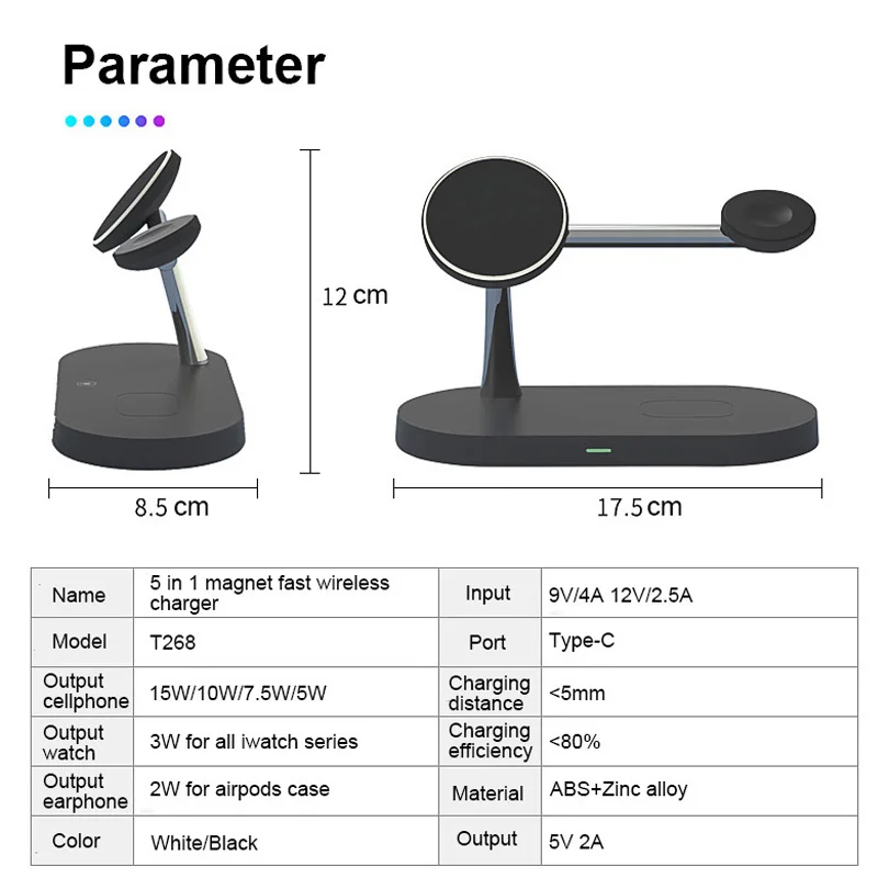 3in1 Magnetic wireless charging Station For magsafe 15W Fast Charger For iPhone12 Apple Watch Airpodspro LED table lamp Chargers
3in1 Magnetic wireless charging Station For magsafe 15W Fast Charger For iPhone12 Apple Watch Airpodspro LED table lamp Chargers