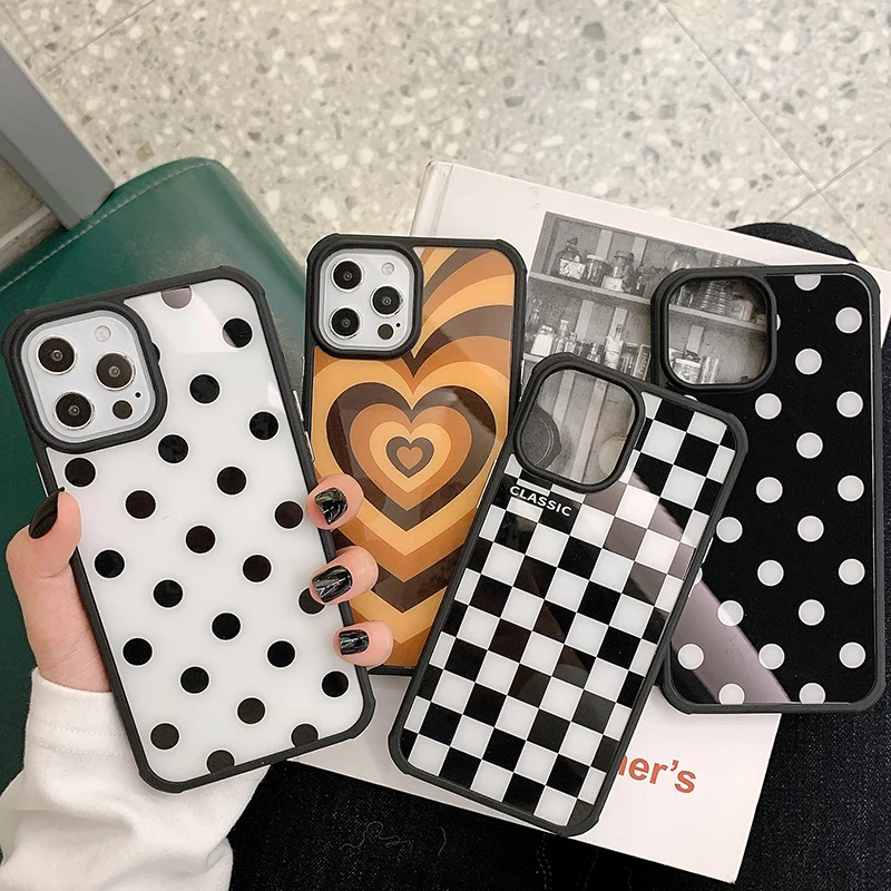 Fashion Classic Grid Polka Dot Phone Case for IPhone 11 12 Pro Max XS X XR 7 8 Plus SE 2020 Cute Coffee Love Heart Back Cover
Fashion Classic Grid Polka Dot Phone Case for IPhone 11 12 Pro Max XS X XR 7 8 Plus SE 2020 Cute Coffee Love Heart Back Cover