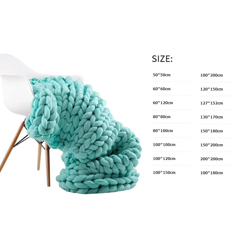 Plush Hand Chunky Knitted Blanket Large Soft Warm Throw Winter Blankets For Bed Sofa Thick Wool Polyester Bulky Knitting Blanket
Plush Hand Chunky Knitted Blanket Large Soft Warm Throw Winter Blankets For Bed Sofa Thick Wool Polyester Bulky Knitting Blanket