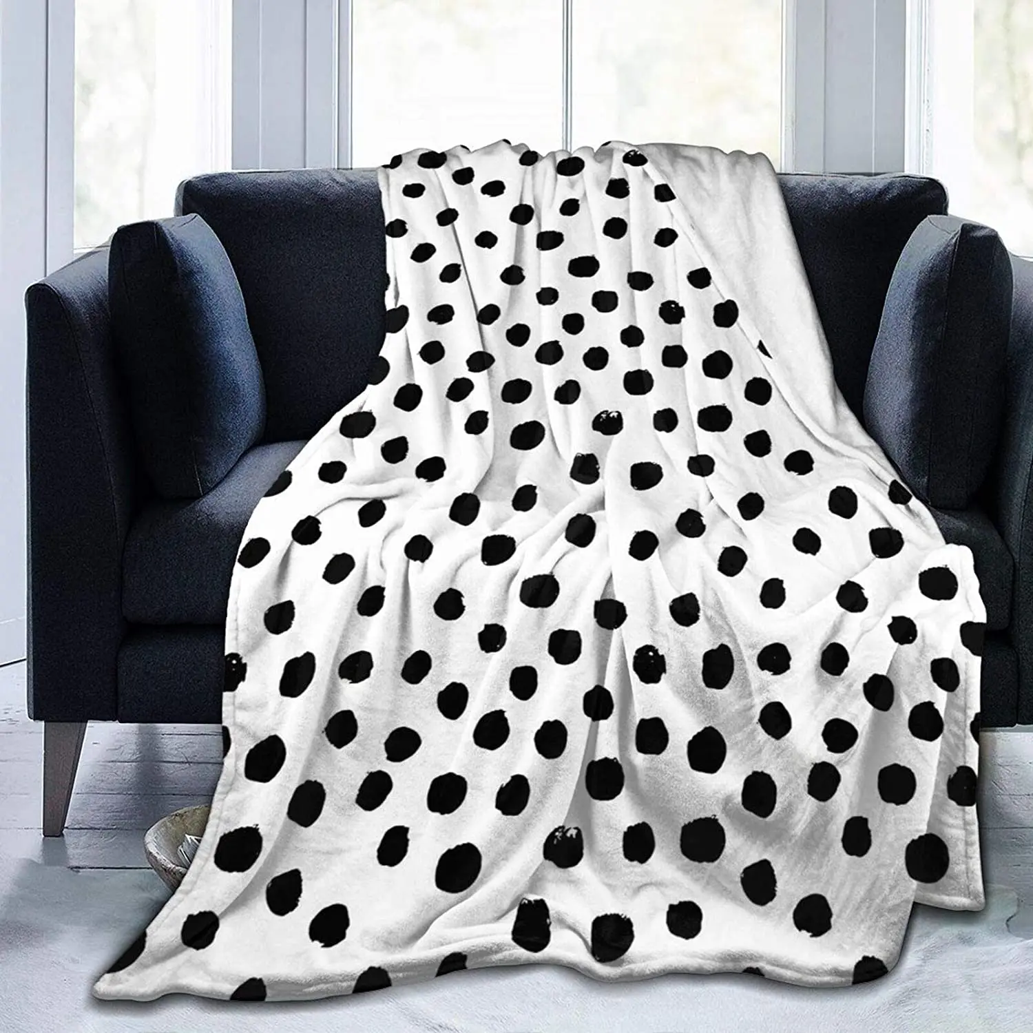 Classic Black and White Polka Dot Blanket,Spots Polka Dots Dotted Dalmation Print Full Blanket,Super Soft Lightweighted
Classic Black and White Polka Dot Blanket,Spots Polka Dots Dotted Dalmation Print Full Blanket,Super Soft Lightweighted