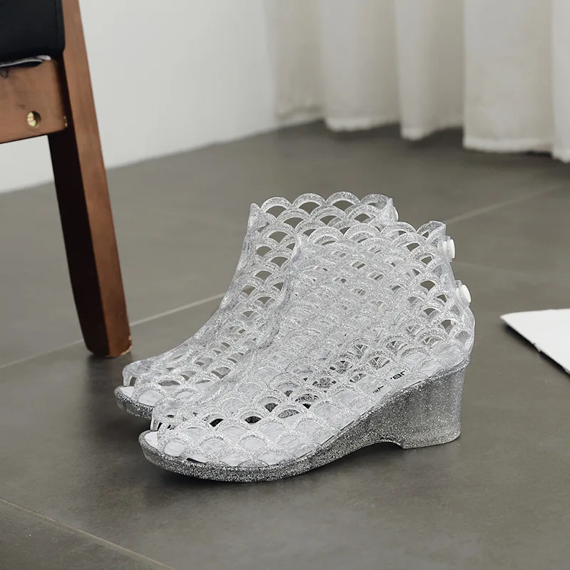 Women's High-heeled Fish Mouth Sandals Women's Casual Sandals Crystal Glitter Transparent Bird Nest Hollow Mesh Shoes Hole Shoes
Women's High-heeled Fish Mouth Sandals Women's Casual Sandals Crystal Glitter Transparent Bird Nest Hollow Mesh Shoes Hole Shoes