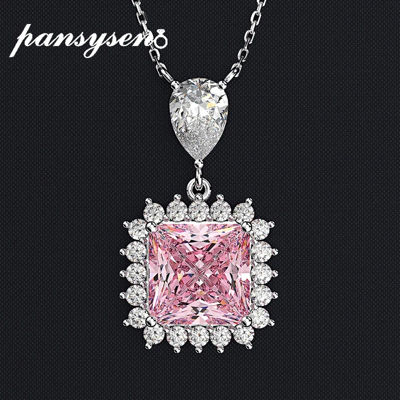 PANSYSEN Luxury Pink Sapphire Citrine Diamond Pendant Necklaces Pure Silver 925 Fashion Fine Jewelry Wedding Engagement Necklace
PANSYSEN Luxury Pink Sapphire Citrine Diamond Pendant Necklaces Pure Silver 925 Fashion Fine Jewelry Wedding Engagement Necklace