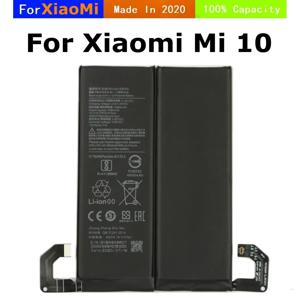 Аккумулятор BM4N для Xiaomi 10 5G Mi10 5G, батарея для телефона 2020 мАч, сменные батареи большой емкости, 4780 лет
Аккумулятор BM4N для Xiaomi 10 5G Mi10 5G, батарея для телефона 2020 мАч, сменные батареи большой емкости, 4780 лет