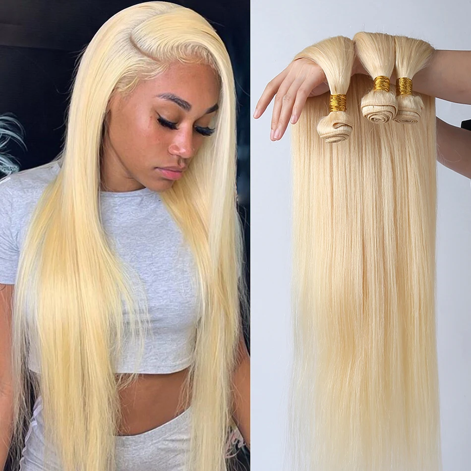 

Медовая блондинка, 613 цветов, 28, 30 дюймов, длинные прямые волосы, 1, 3, 4 пучка, человеческие волосы Remy, бразильские двойные волосы для наращивания