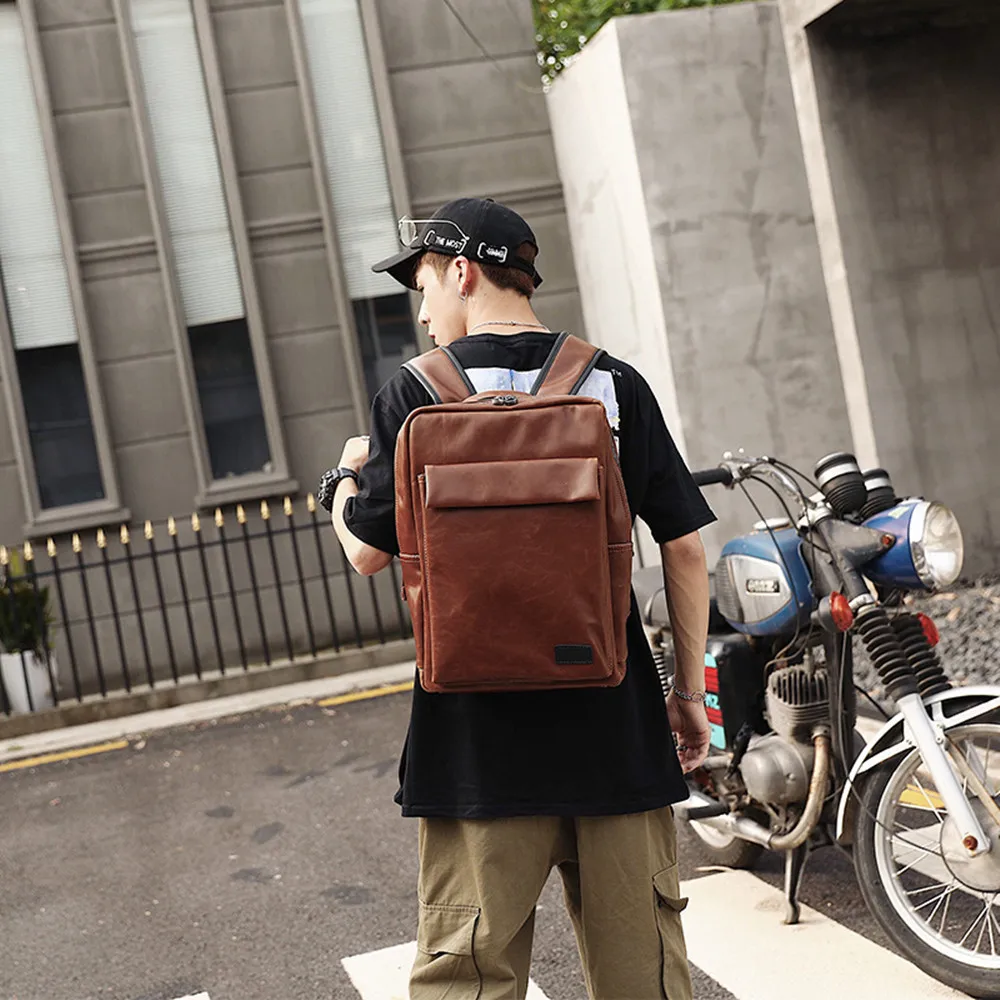 Men Business office Backpack Women Waterproof PU Leather school bags male Solid Travel bookbag Vintage Computer laptop bag pack
Men Business office Backpack Women Waterproof PU Leather school bags male Solid Travel bookbag Vintage Computer laptop bag pack