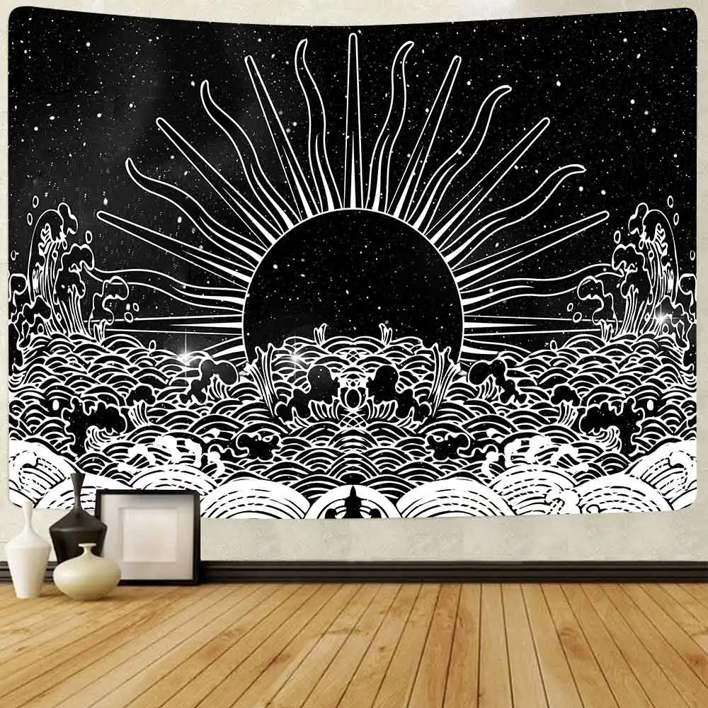 Moon Star Clouds Wave Tapestry Space Psychedelic Mountain Black and White Wall Hanging Tapestries for Living Room Decor
Moon Star Clouds Wave Tapestry Space Psychedelic Mountain Black and White Wall Hanging Tapestries for Living Room Decor
