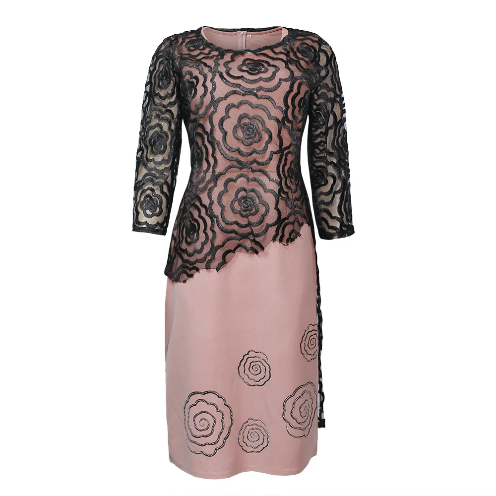 2020 spring o-neck elegent fashion african women beauty plus size knee-length dress L-4XL
2020 spring o-neck elegent fashion african women beauty plus size knee-length dress L-4XL