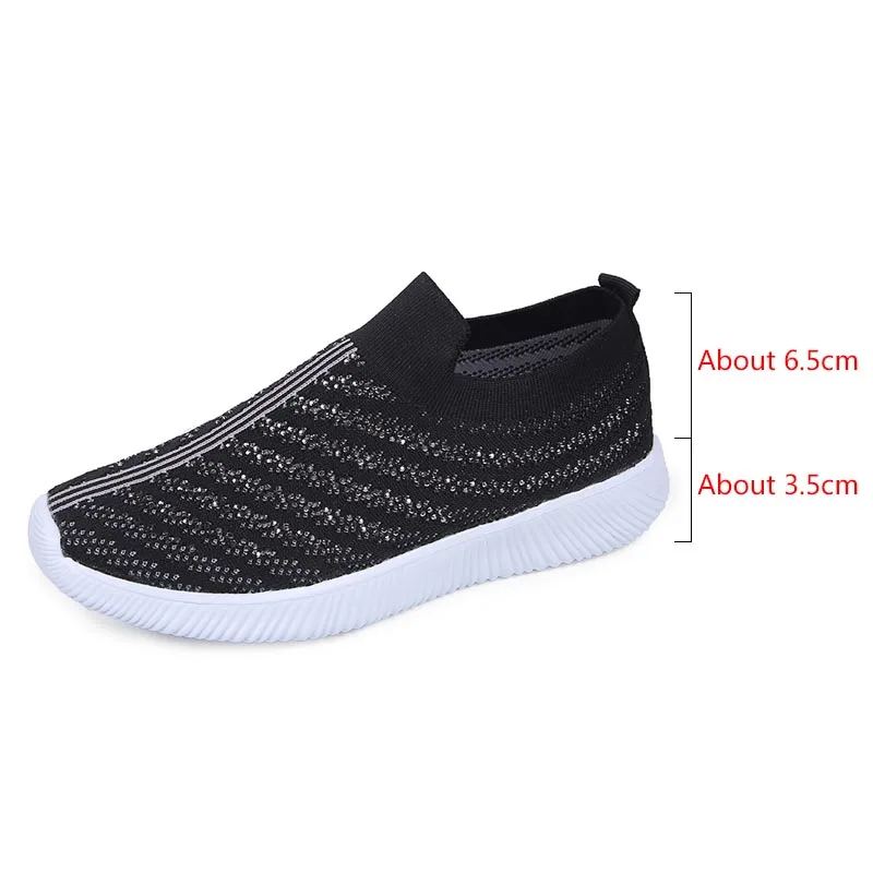 Women Flats Sneakers Crystal Fashion Bling Sneakers Casual Slip On Sock Trainers Summer Women Vulcanize Shoe Zapatillas Mujer
Women Flats Sneakers Crystal Fashion Bling Sneakers Casual Slip On Sock Trainers Summer Women Vulcanize Shoe Zapatillas Mujer