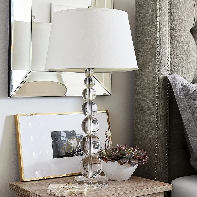 Crystal table lamp living room sofa table lamp luxury villa fabric lampshade bedroom bedside lamp E27
Crystal table lamp living room sofa table lamp luxury villa fabric lampshade bedroom bedside lamp E27