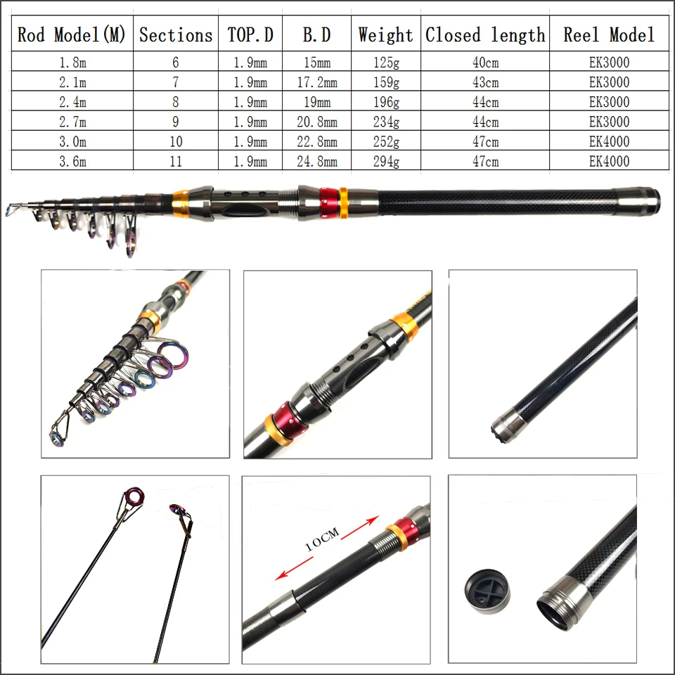 1.8-3.6m feeder rod combo carbon telescopic spinning fishing rod reel set short travel pole boat stick bass carp pike full kit
1.8-3.6m feeder rod combo carbon telescopic spinning fishing rod reel set short travel pole boat stick bass carp pike full kit