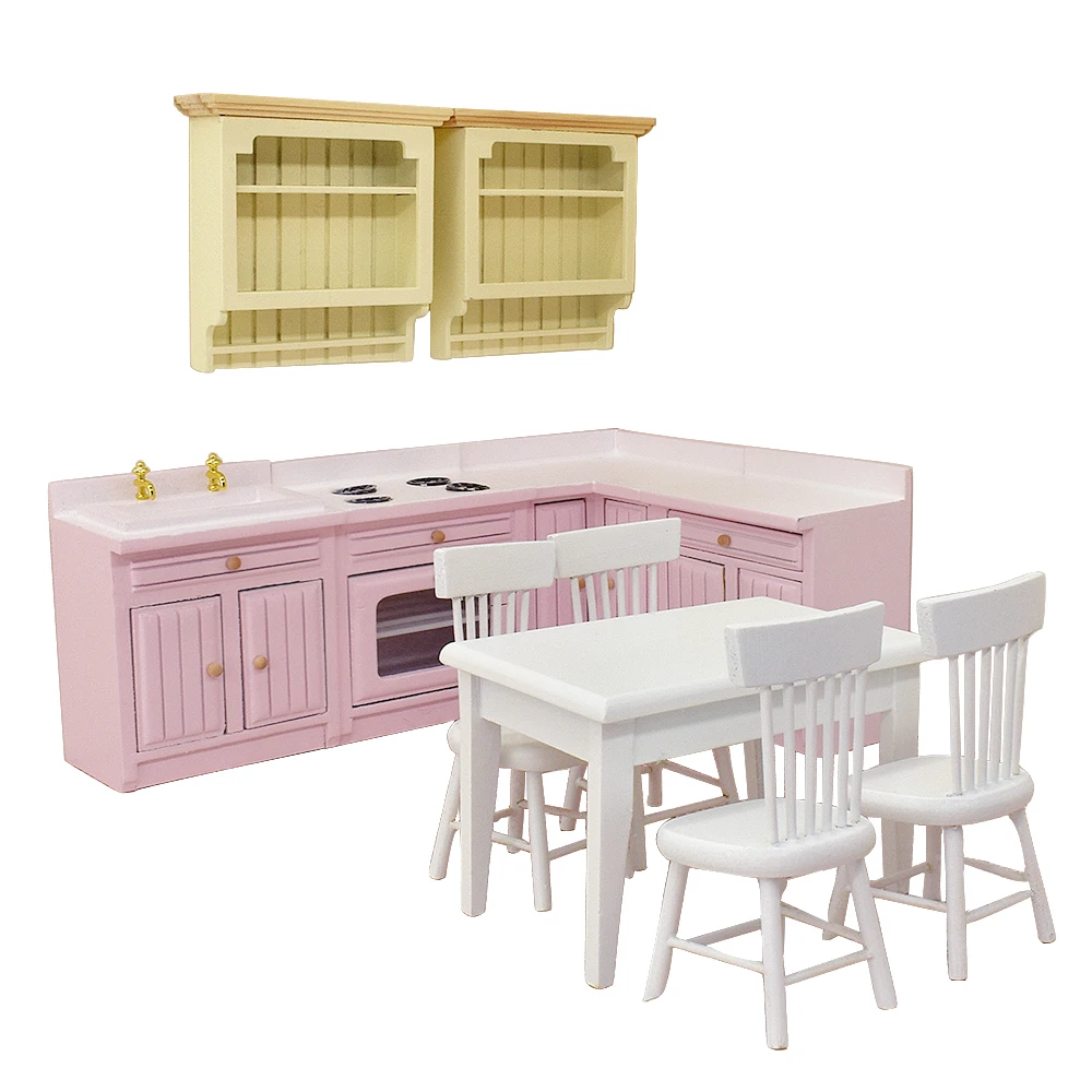 iLAND Dollhouse Furniture Kitchen Cabinets Dining Table Chairs Mini Products For Dolls House Accessories Decor Small Toys
iLAND Dollhouse Furniture Kitchen Cabinets Dining Table Chairs Mini Products For Dolls House Accessories Decor Small Toys