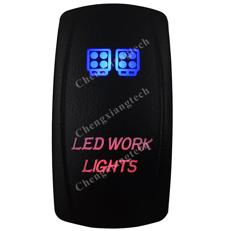 

Led Work Lights Rocker Switch 5 Pins SPST On/Off Blue & Red Led 20A/12V 10A/24V Toggle Switch for Cars,Trucks, RVs, Boats