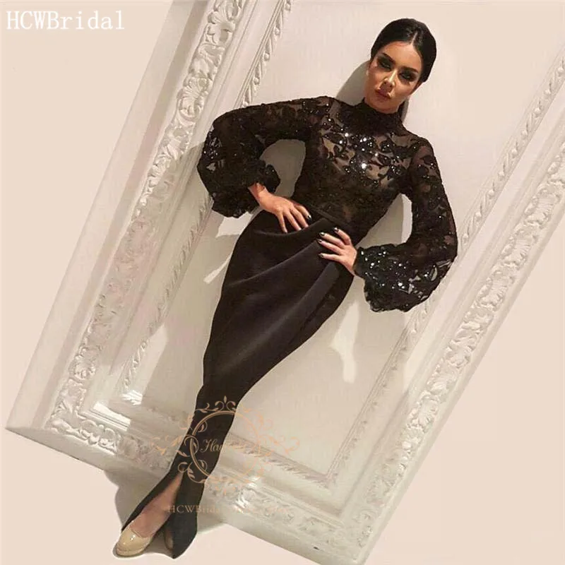 Glitter Black Long Sleeves Arabic Evening Dress 2020 Customize High Neck Sheath Long Special Occasion Women Dresses Abendkleider
Glitter Black Long Sleeves Arabic Evening Dress 2020 Customize High Neck Sheath Long Special Occasion Women Dresses Abendkleider