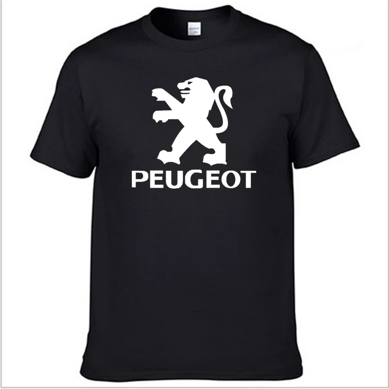 Мужская футболка с коротким рукавом логотипом Peugeot Car летняя повседневная