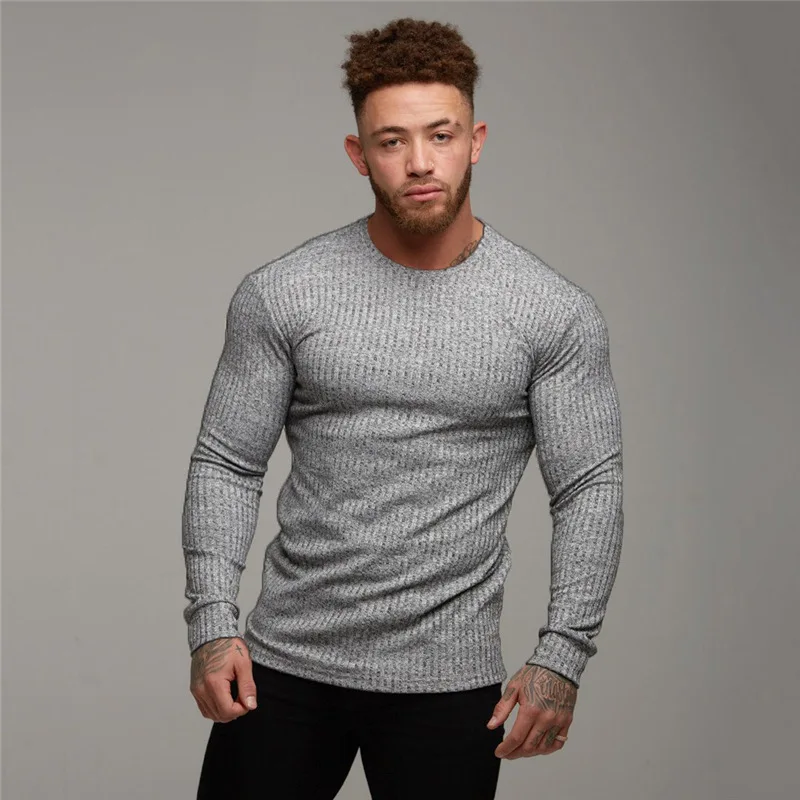 Autumn and Winter New Sports Bottoming Shirt Men's Fitness Casual Men's Slim Knit Wweater Long-sleeved T-shirt Men
Autumn and Winter New Sports Bottoming Shirt Men's Fitness Casual Men's Slim Knit Wweater Long-sleeved T-shirt Men