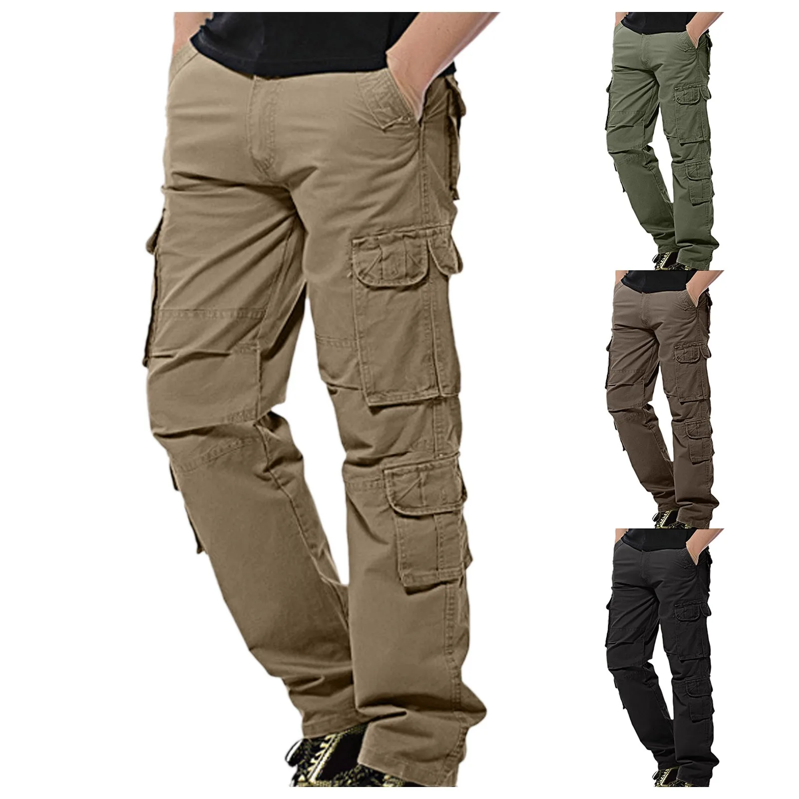 Men's Mid-waist Zip Cargo Pants Relaxed Fit Solid Cargo Trousers With Multi-pocket Men Joggers Camouflage Cargo Pants Штаны
Men's Mid-waist Zip Cargo Pants Relaxed Fit Solid Cargo Trousers With Multi-pocket Men Joggers Camouflage Cargo Pants Штаны
