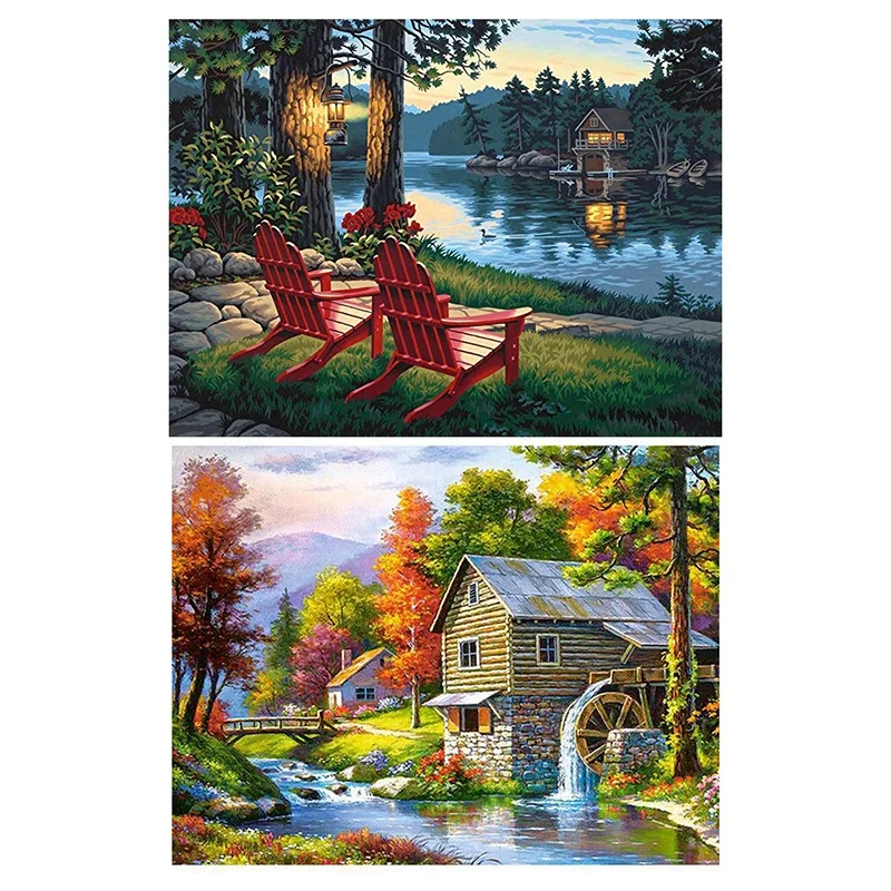 2Pcs 5D Diamond Painting Kits Farmhouse By The River Scenery Diamond Embroidery Handmade Gift Home Decor 40X30cm
2Pcs 5D Diamond Painting Kits Farmhouse By The River Scenery Diamond Embroidery Handmade Gift Home Decor 40X30cm