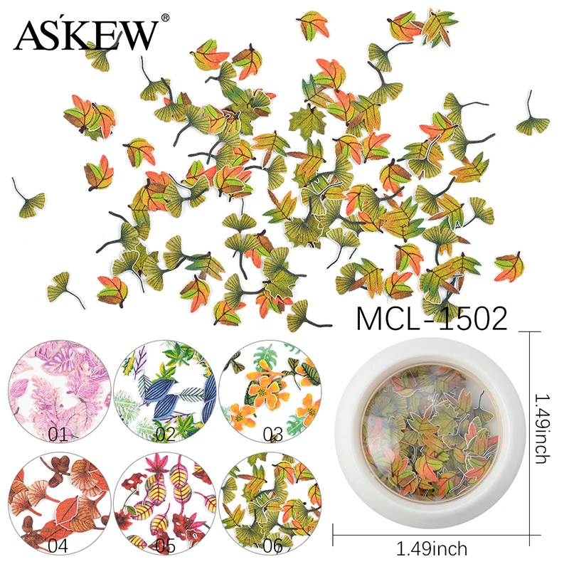 6 Boxes/Set Mixed Maple Leaves Nail Art Sequins Flakes 3D Paillette For DIY Manicure Autumn Design Decorations
6 Boxes/Set Mixed Maple Leaves Nail Art Sequins Flakes 3D Paillette For DIY Manicure Autumn Design Decorations
