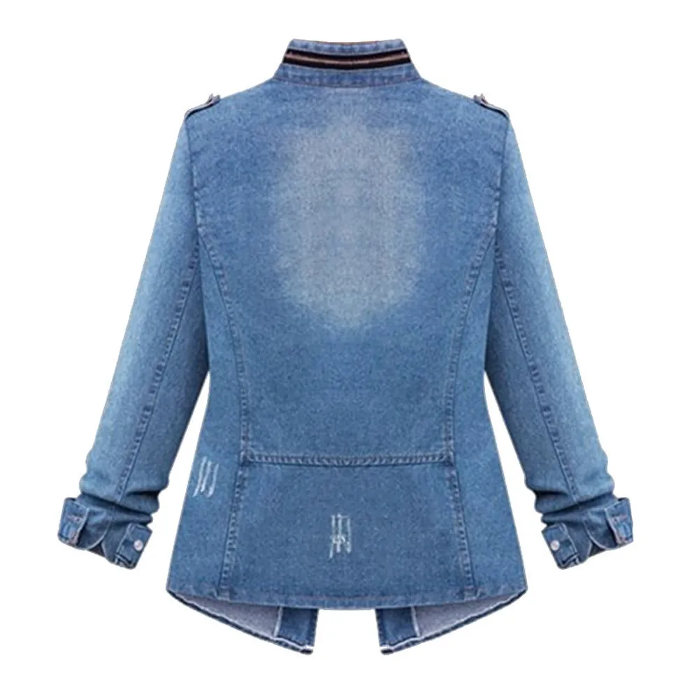 Womens Jacket Slim Fashion #40 Chain jacket Denim Streetwear Jeans Size Plus Coats Jacket Autumn Casual Oversize pocket Womens
Womens Jacket Slim Fashion #40 Chain jacket Denim Streetwear Jeans Size Plus Coats Jacket Autumn Casual Oversize pocket Womens