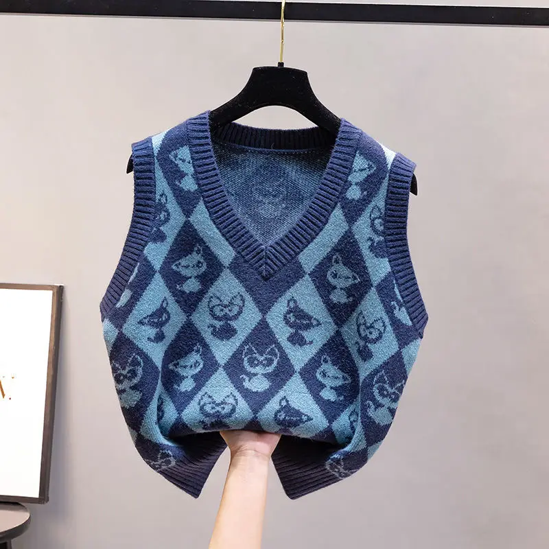 Autumn And Winter Fashion Leisure Diamond Lattice Vintage Sweater Vest Sweater Womens Vest Cartoon Loose V-neck Waistcoat Jacket
Autumn And Winter Fashion Leisure Diamond Lattice Vintage Sweater Vest Sweater Womens Vest Cartoon Loose V-neck Waistcoat Jacket