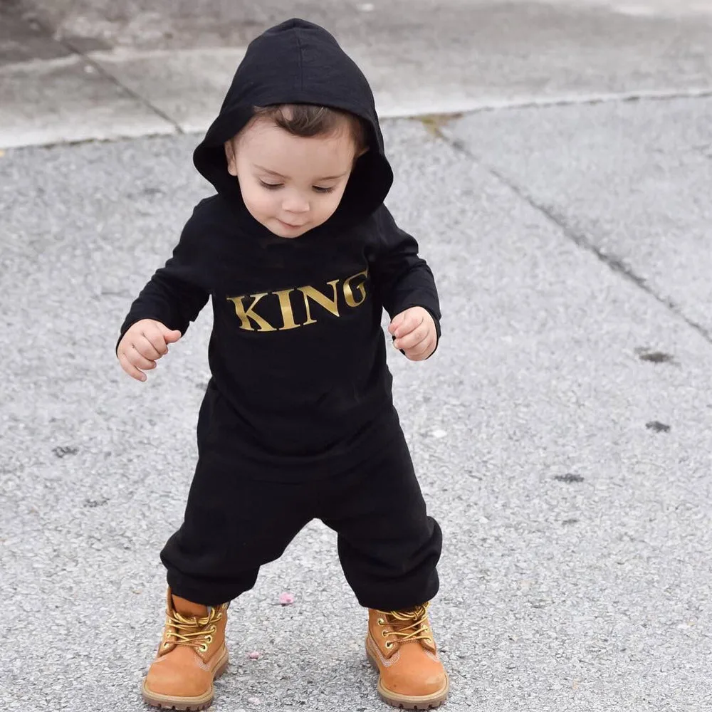 0-24M Newborn Baby Boy Romper King Letter Printe Hooded Jumpsuit Fashion Infant Outfits Kids Overalls Spring Autumn Boy Clothes
0-24M Newborn Baby Boy Romper King Letter Printe Hooded Jumpsuit Fashion Infant Outfits Kids Overalls Spring Autumn Boy Clothes