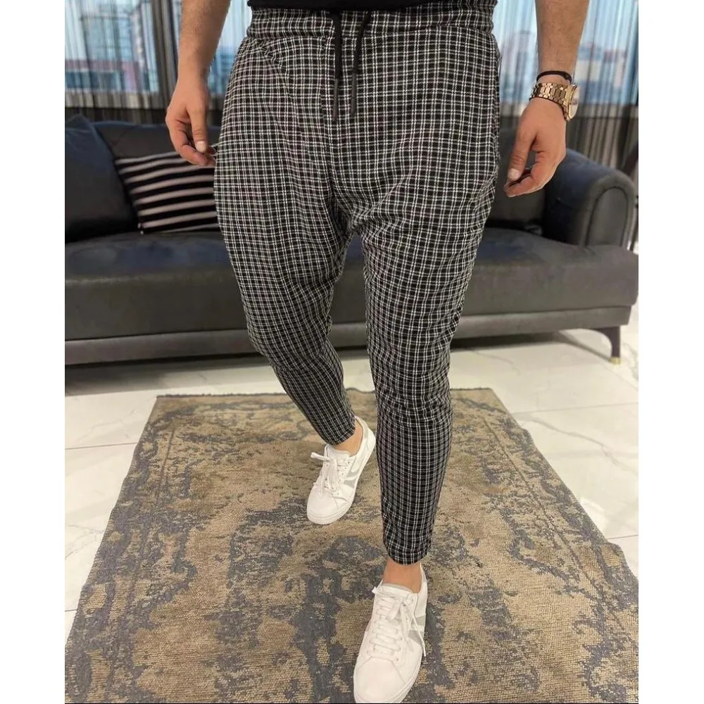 Hot Men Plaid Pants Slim Fit Midwaist Trousers Classic Vintage Men Business Casual Jogging Pencil Pants
Hot Men Plaid Pants Slim Fit Midwaist Trousers Classic Vintage Men Business Casual Jogging Pencil Pants
