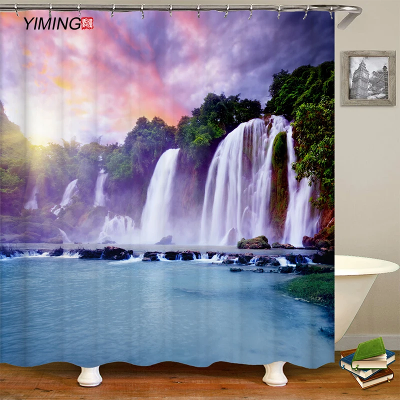 3D natural waterfall landscape printing bathroom shower curtain waterproof polyester home decoration curtain with hook 200x180cm
3D natural waterfall landscape printing bathroom shower curtain waterproof polyester home decoration curtain with hook 200x180cm