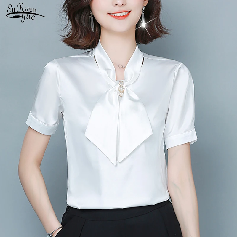 2021 New Summer Blouse Women Short Sleeve Silk Solid Women Shirts Office Lady Pullover Tops Clothes White Blusas Mujer 9233 50
2021 New Summer Blouse Women Short Sleeve Silk Solid Women Shirts Office Lady Pullover Tops Clothes White Blusas Mujer 9233 50
