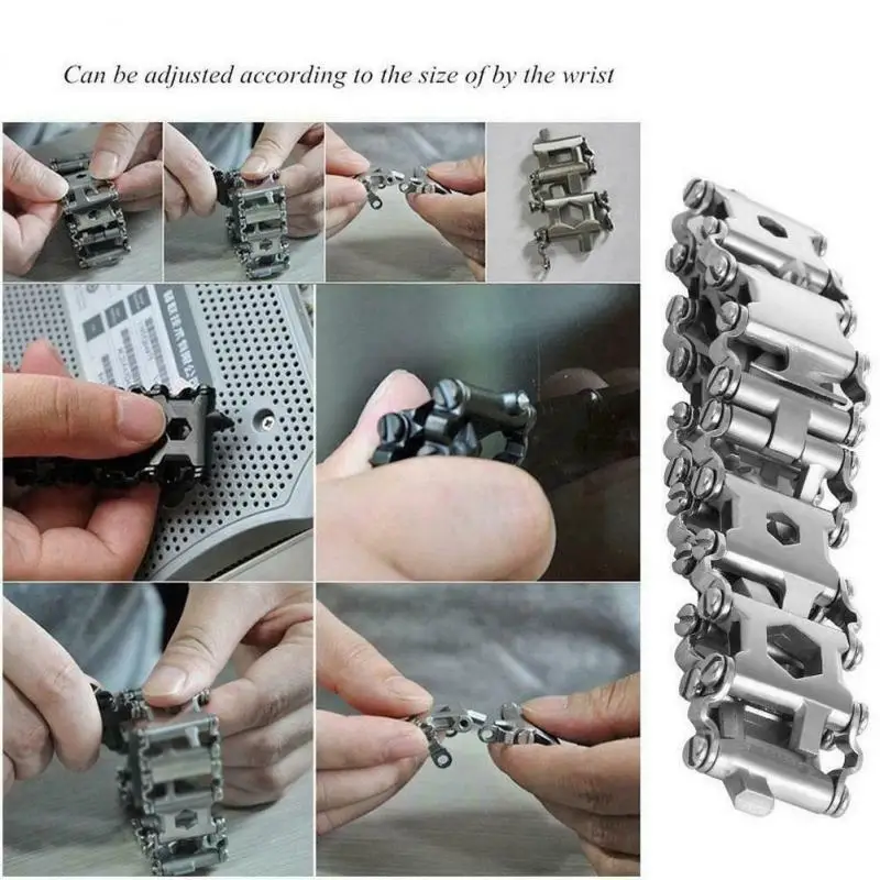 Multifunction Tool Bracelet Tread Bracelet Stainless Steel Bolt Driver Tools Kit Friendly Wearable Bike Multitool Outdoor #ND
Multifunction Tool Bracelet Tread Bracelet Stainless Steel Bolt Driver Tools Kit Friendly Wearable Bike Multitool Outdoor #ND