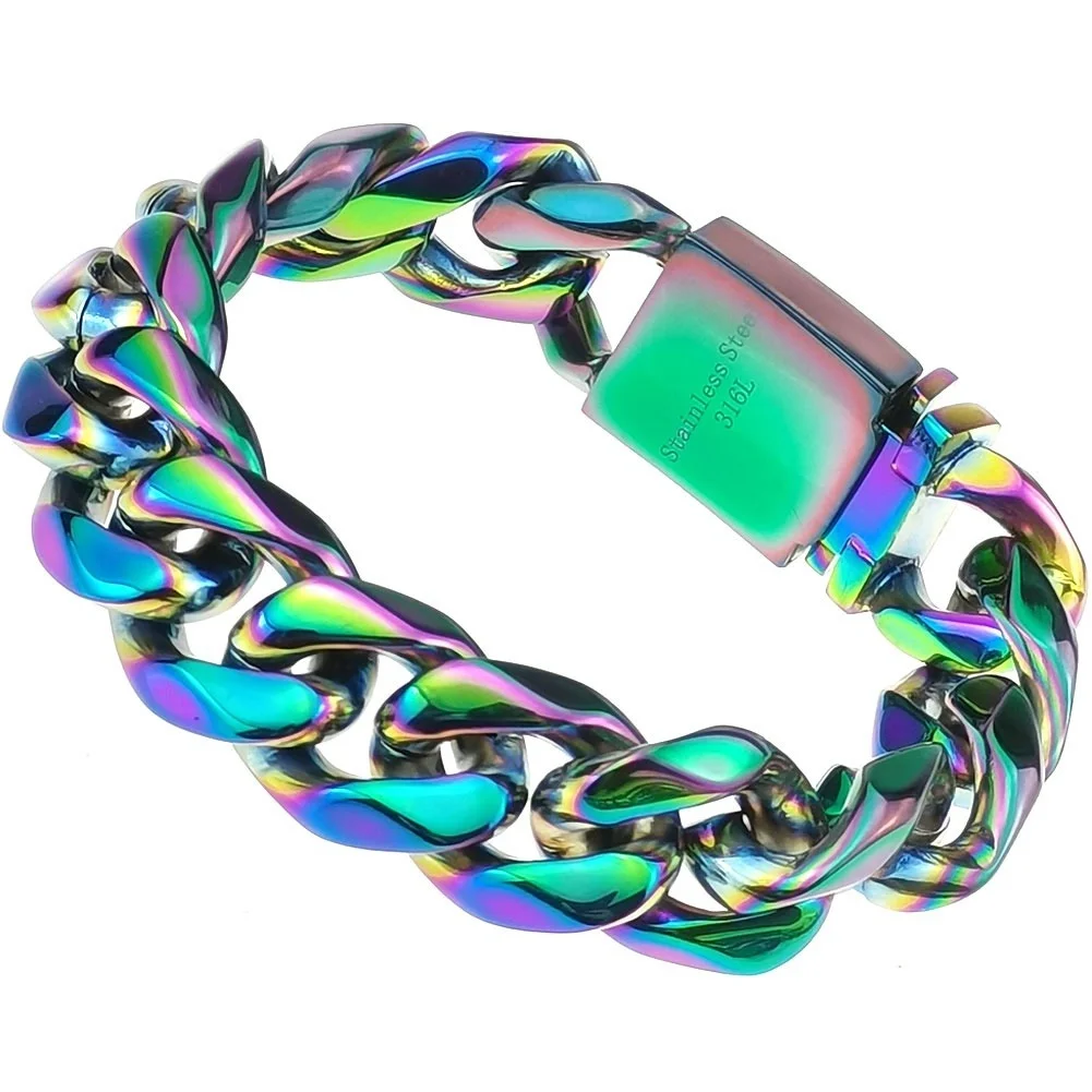 Drop Shipping Jewelry Rainbow Color 9-16mm Stainless Steel Miami Cuban Bracelet Men Women
Drop Shipping Jewelry Rainbow Color 9-16mm Stainless Steel Miami Cuban Bracelet Men Women