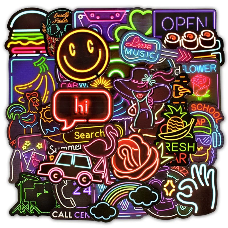 10/30/50pcs Neon Light Stickers For Cans Car Stickers Children's Phone Skateboard Kids Fridge Japan Anime Sticker Pack Set
10/30/50pcs Neon Light Stickers For Cans Car Stickers Children's Phone Skateboard Kids Fridge Japan Anime Sticker Pack Set