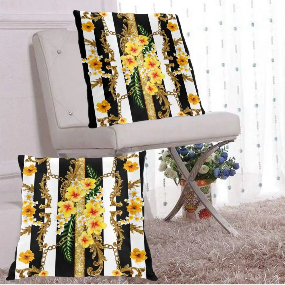 Pillow Case Cover Tropical Flowers With Stripes Home Decorative 2 Pieces Zipper Throw Cushion Case for Sofa and Bed
Pillow Case Cover Tropical Flowers With Stripes Home Decorative 2 Pieces Zipper Throw Cushion Case for Sofa and Bed
