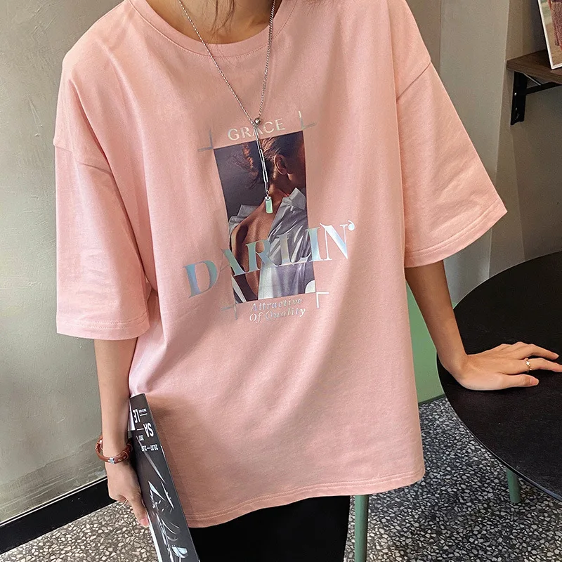 Harajuku Short Sleeves Cotton Casual Half O-Neck LOOSE Fashion Woman T shirt Summer Printing Tees Women's Clothing
Harajuku Short Sleeves Cotton Casual Half O-Neck LOOSE Fashion Woman T shirt Summer Printing Tees Women's Clothing