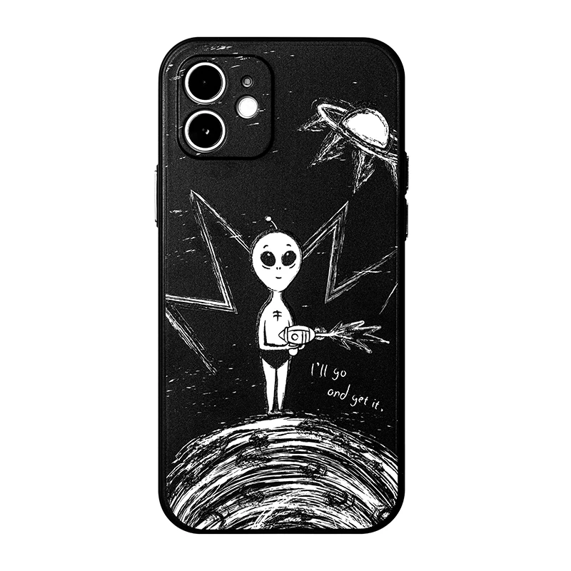 Matte Soft Shell Relief Craft Phone Case for iPhone Alien UFO Star Doodle Black White Original 12 11 Pro X XR XS 8 7
Matte Soft Shell Relief Craft Phone Case for iPhone Alien UFO Star Doodle Black White Original 12 11 Pro X XR XS 8 7