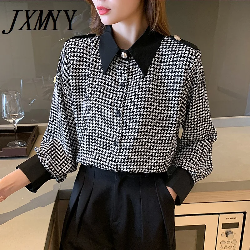 JXMYY 2202 Spring And Autumn New Style Retro Fashion Elegant Temperament All-Match Plaid Shirt Female Niche Design Shirt
JXMYY 2202 Spring And Autumn New Style Retro Fashion Elegant Temperament All-Match Plaid Shirt Female Niche Design Shirt