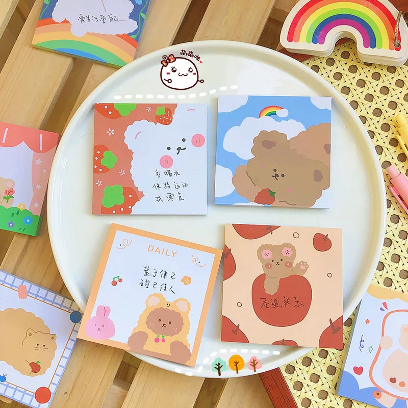 50Page Cartoon Cute Bear Sticky Notes Student Book Message Sticker Portable Small Notebook Tearable Memo Pad Kawaii Stationery
50Page Cartoon Cute Bear Sticky Notes Student Book Message Sticker Portable Small Notebook Tearable Memo Pad Kawaii Stationery