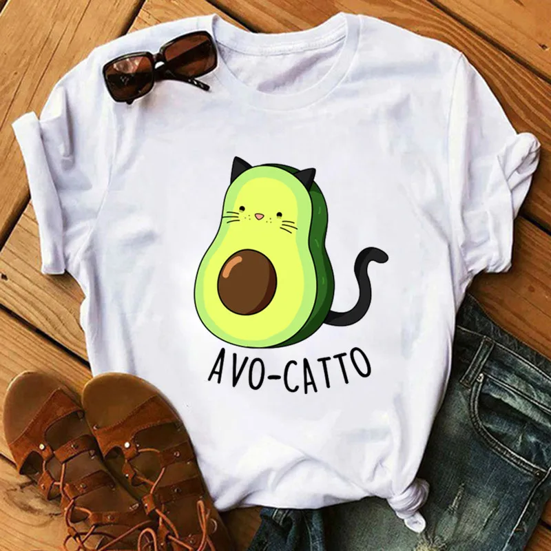 Funny Cute Avocado Cat Print Woman Tshirts Female Harajuku Vegan White Tops Tee Plus Size Summer T-shirts
Funny Cute Avocado Cat Print Woman Tshirts Female Harajuku Vegan White Tops Tee Plus Size Summer T-shirts