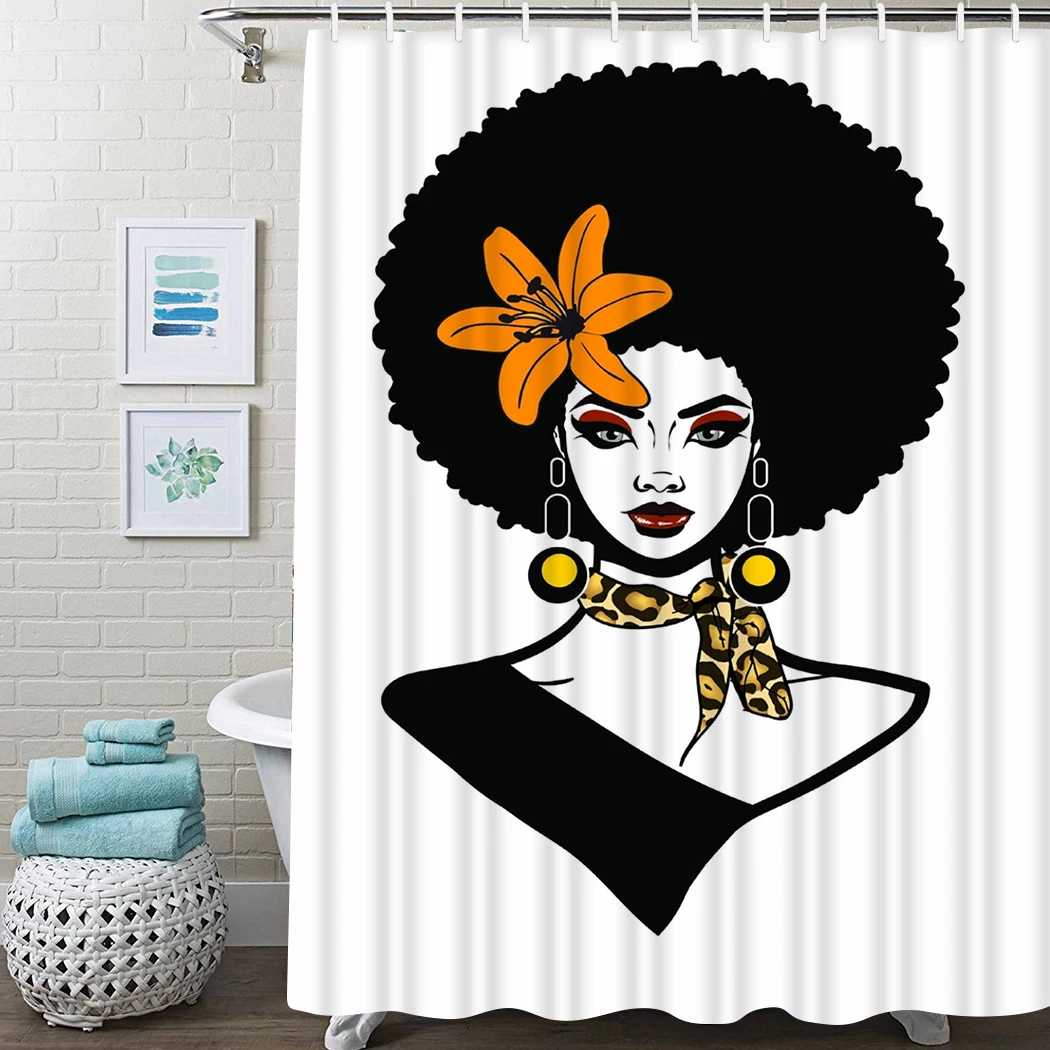 Cool Shower Curtain Black Woman Afro Flower Shower Curtain Waterproof Fabric For Bathroom Decor Shower Curtains Set With Hooks
Cool Shower Curtain Black Woman Afro Flower Shower Curtain Waterproof Fabric For Bathroom Decor Shower Curtains Set With Hooks
